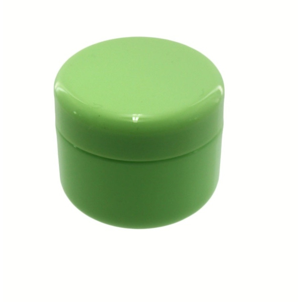 12 Pack 1.7 oz Green Plastic Cosmetic Jars Screw Top Refillable Containers